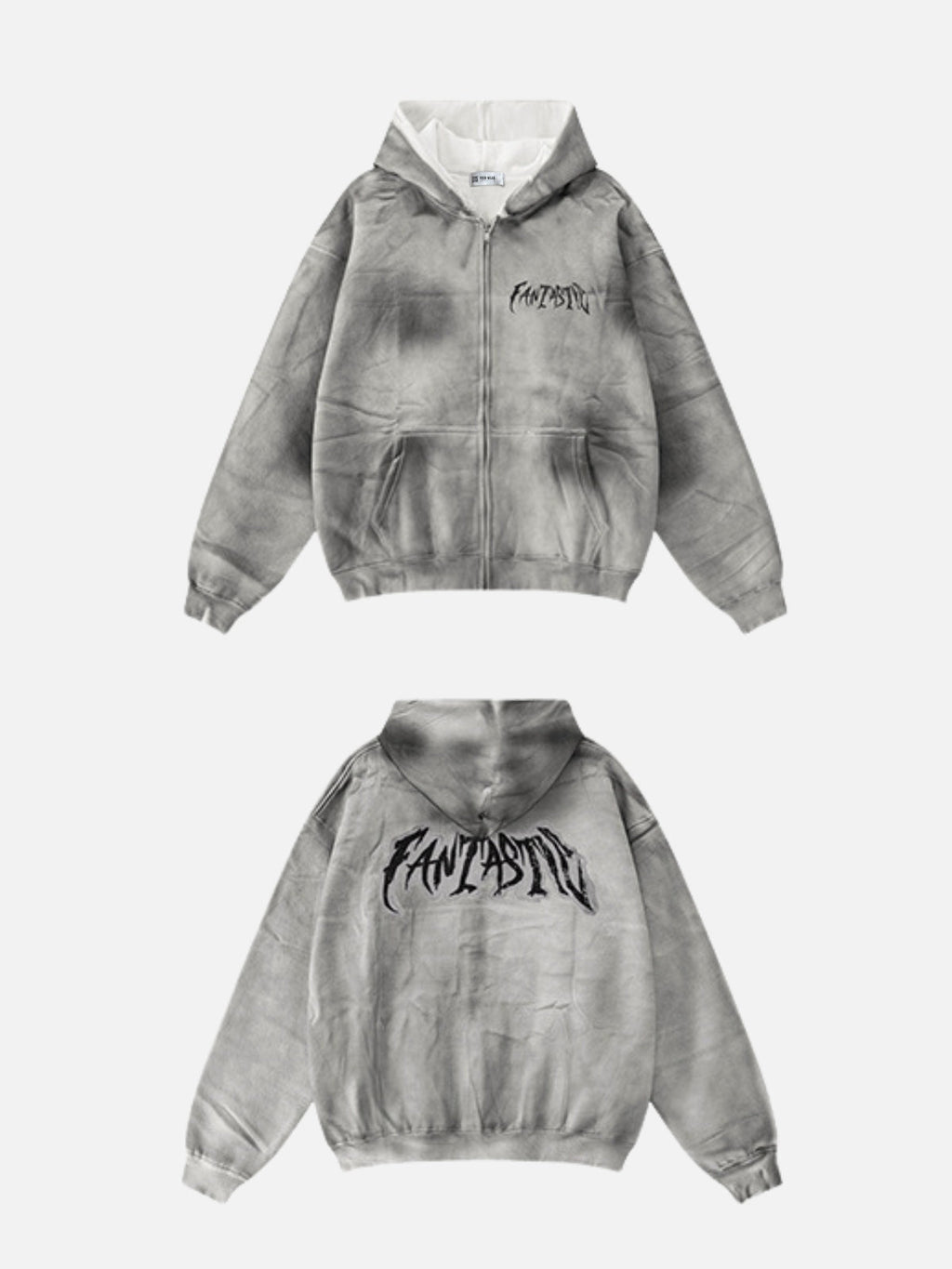 FANTASTIC - Oversized Print Zip Up Hoodie