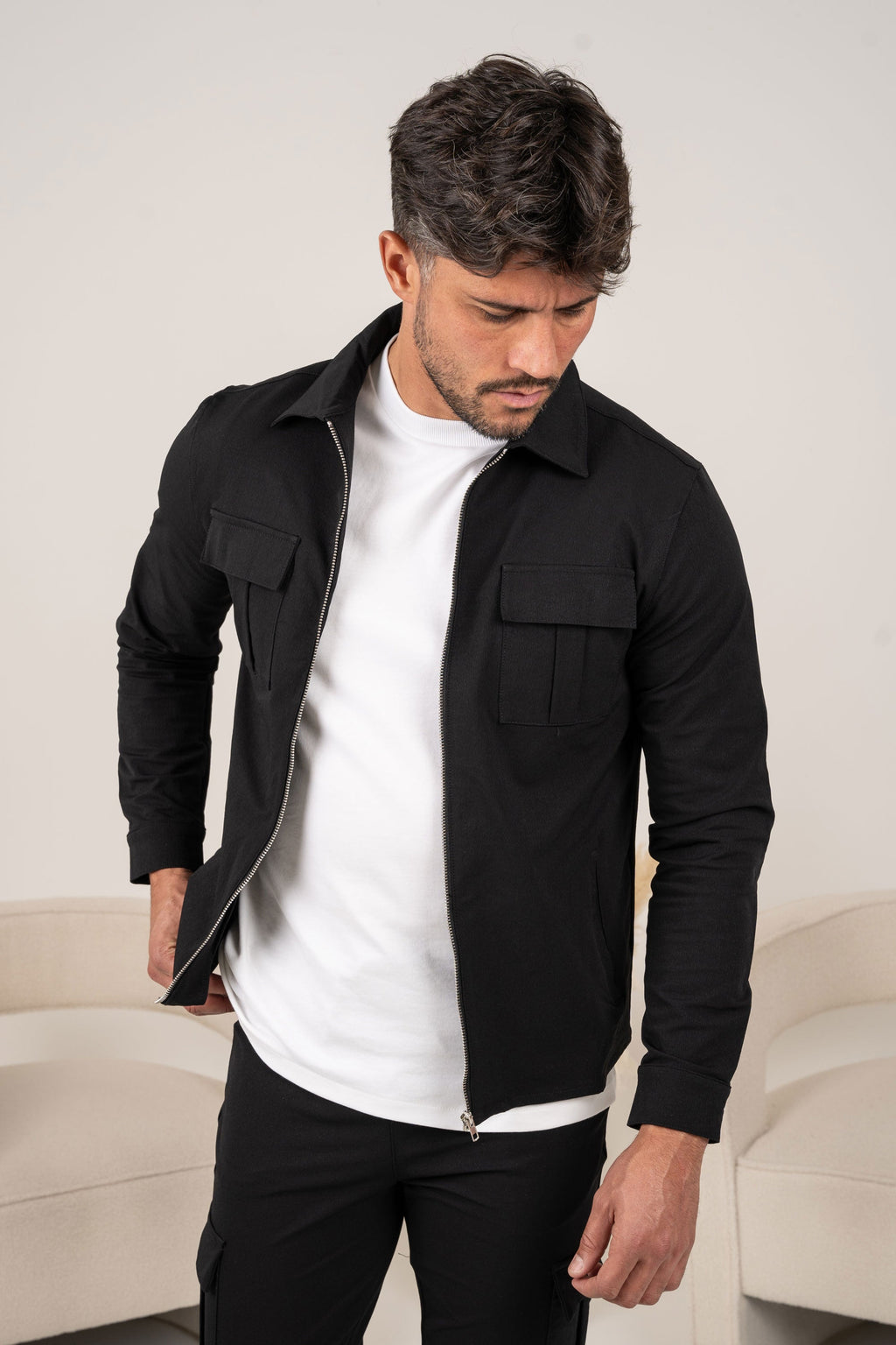 Premium Cargo Utility Jacket - Black | Xtralitty