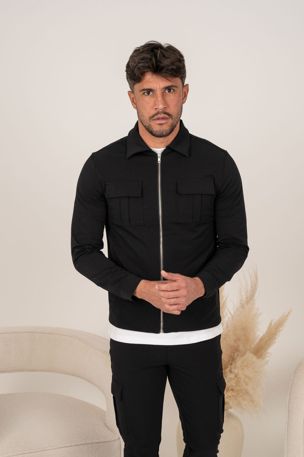 Premium Cargo Utility Jacket - Black | Xtralitty