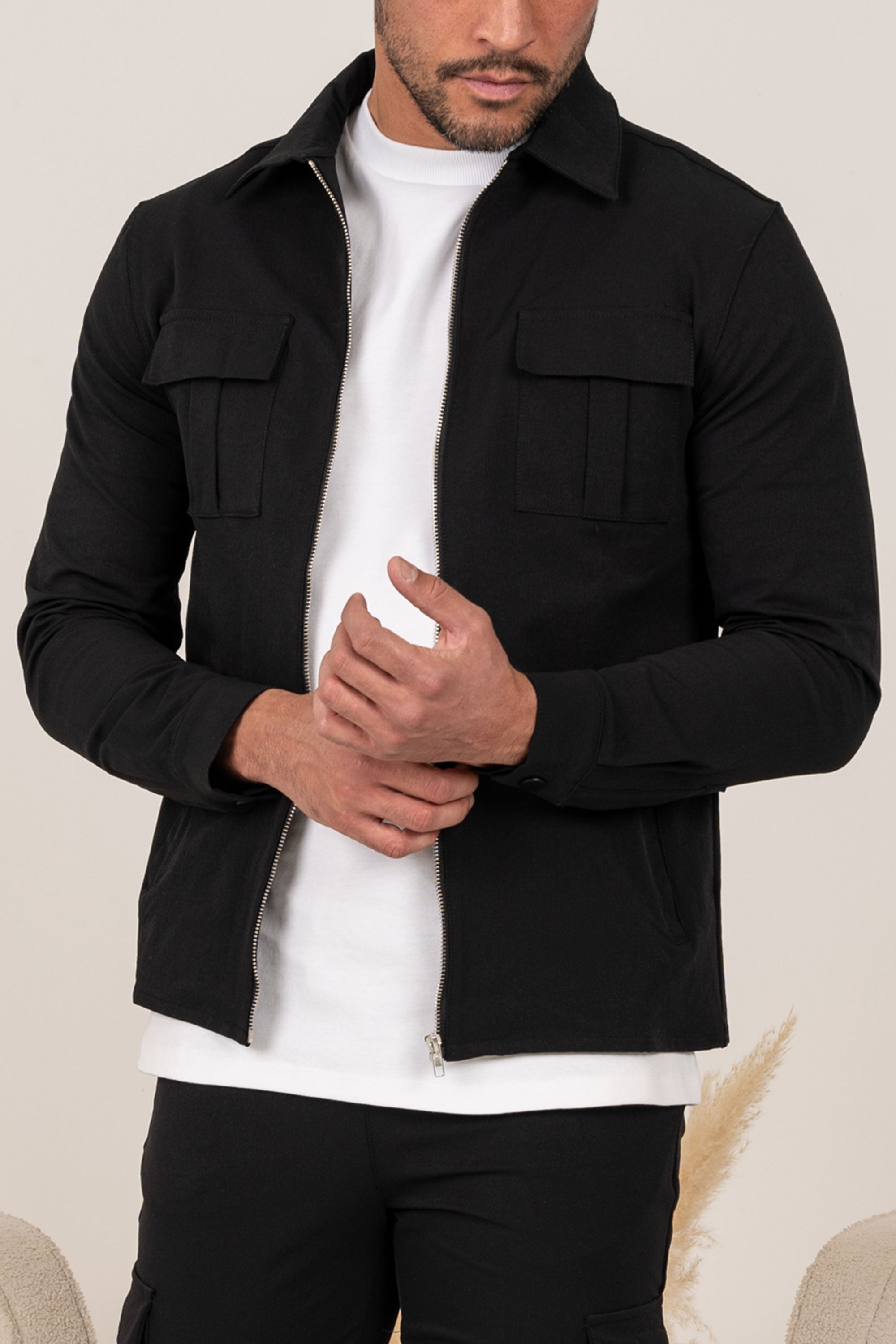 Premium Cargo Utility Jacket - Black | Xtralitty