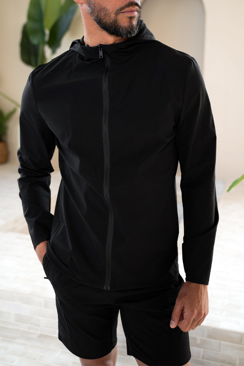 Premium Technical Windbreaker Jacket - Black (ss | Xtralitty