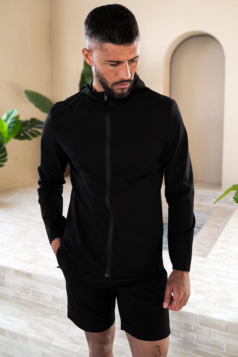 Premium Technical Windbreaker Jacket - Black (ss | Xtralitty