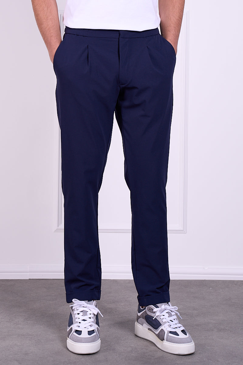 Premium Tapered Turn-up Pants - Navy | Xtralitty