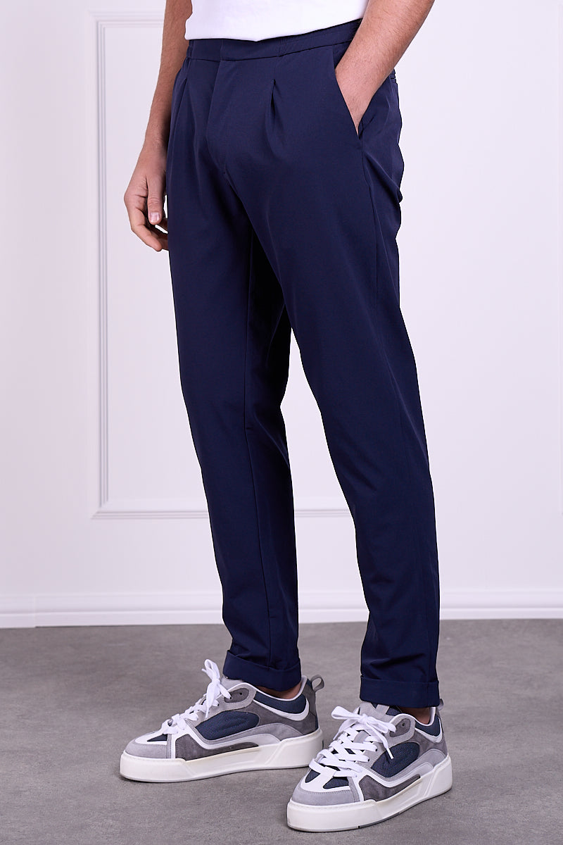 Premium Tapered Turn-up Pants - Navy | Xtralitty
