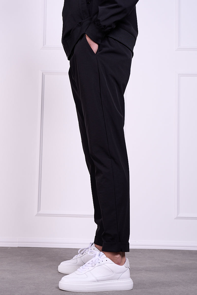 Premium Tapered Turn-up Pants - Black | Xtralitty