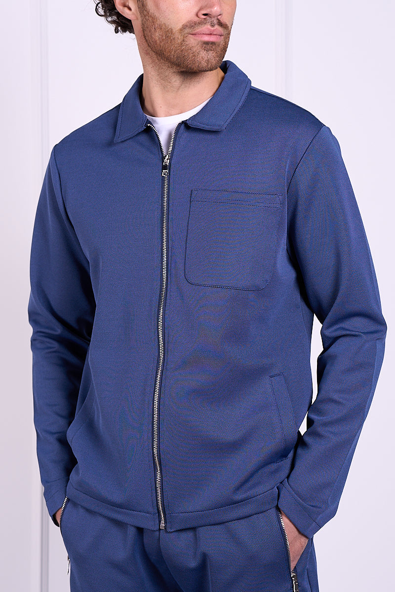 Pique Zip Up Jacket - Navy | Xtralitty