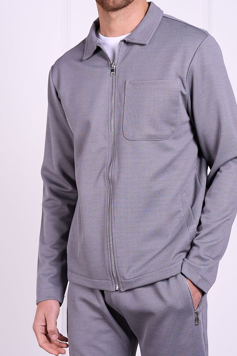 Pique Zip Up Jacket - Grey | Xtralitty