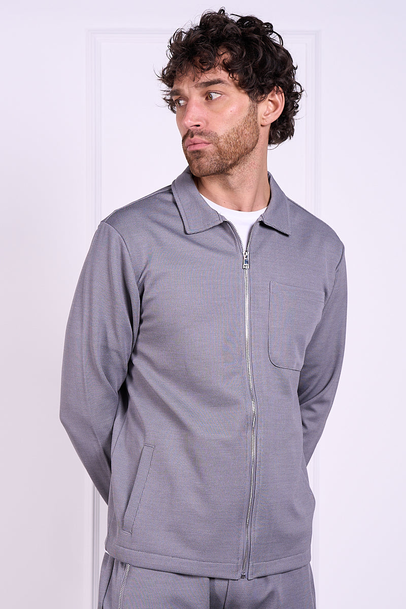 Pique Zip Up Jacket - Grey | Xtralitty
