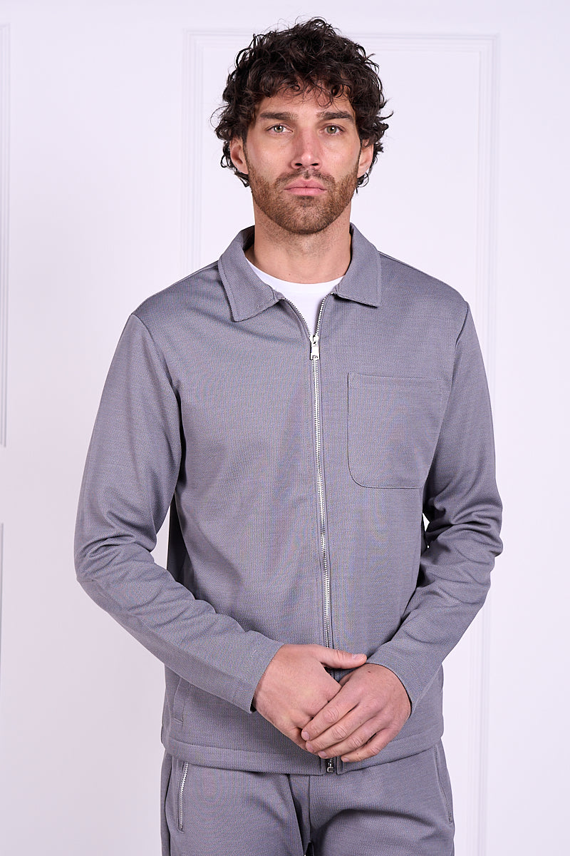 Pique Zip Up Jacket - Grey | Xtralitty