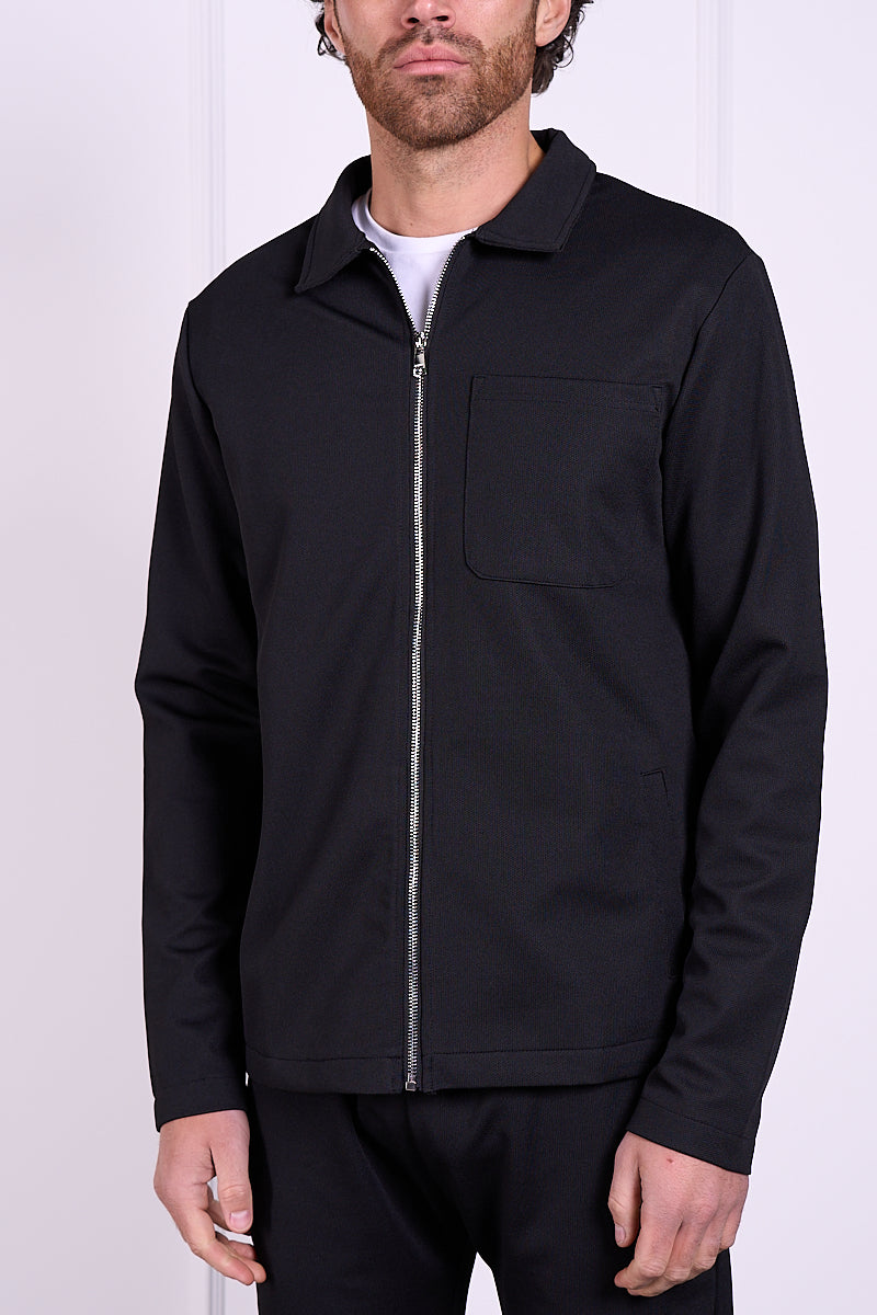 Pique Zip Up Jacket - Black | Xtralitty
