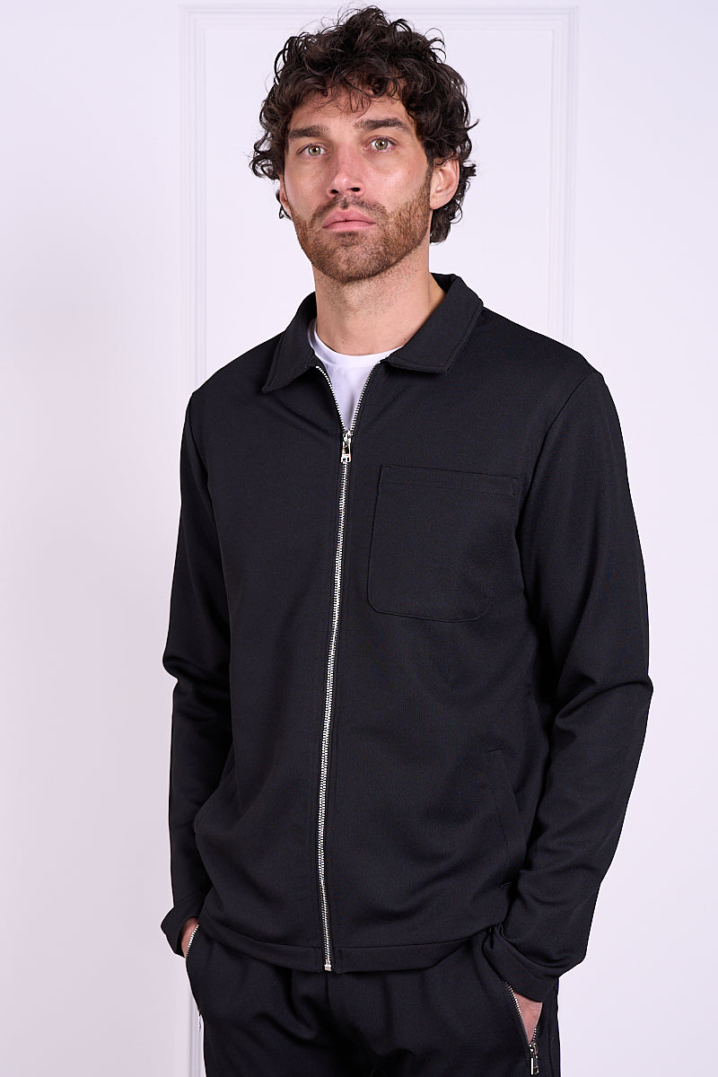 Pique Zip Up Jacket - Black | Xtralitty