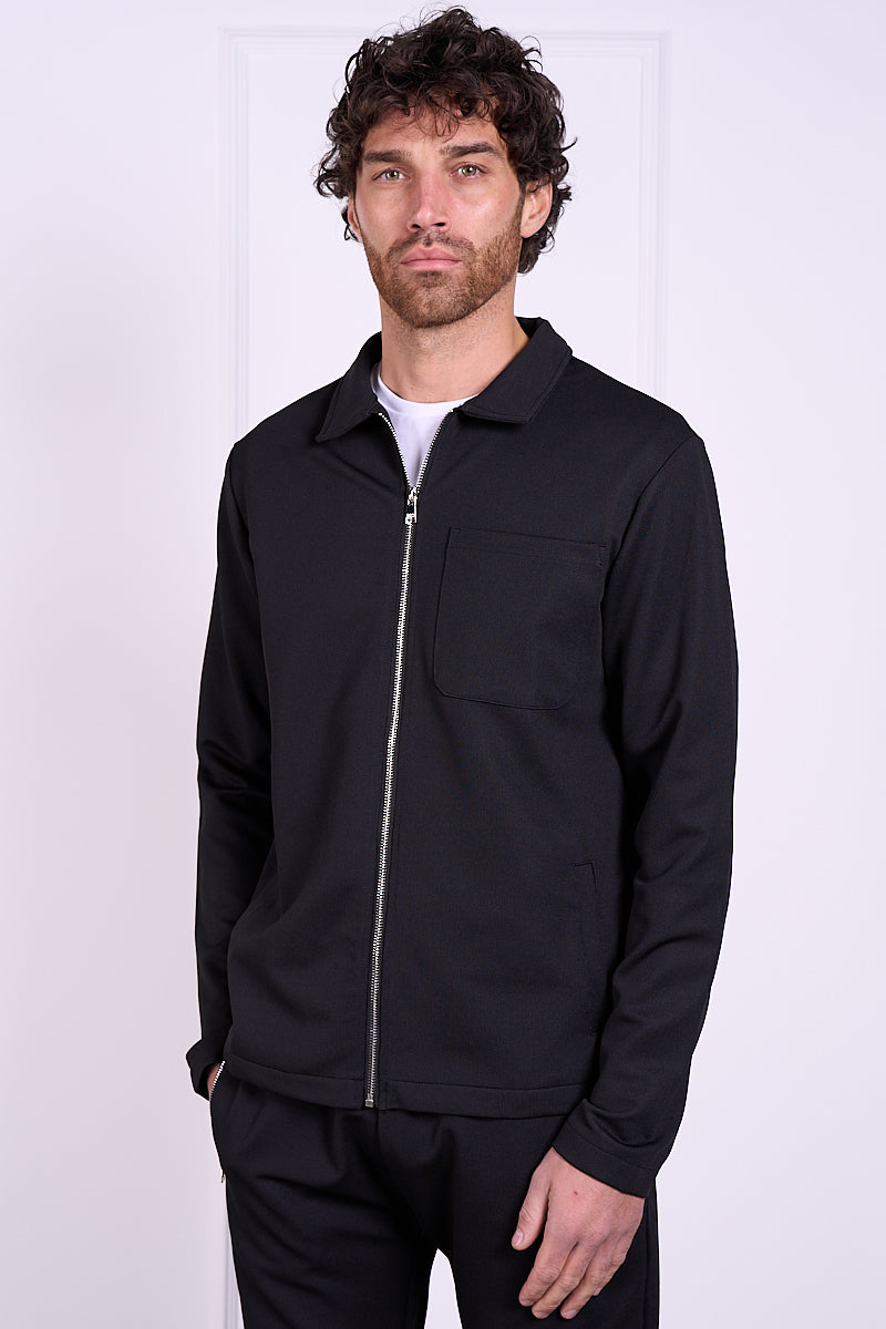 Pique Zip Up Jacket - Black | Xtralitty