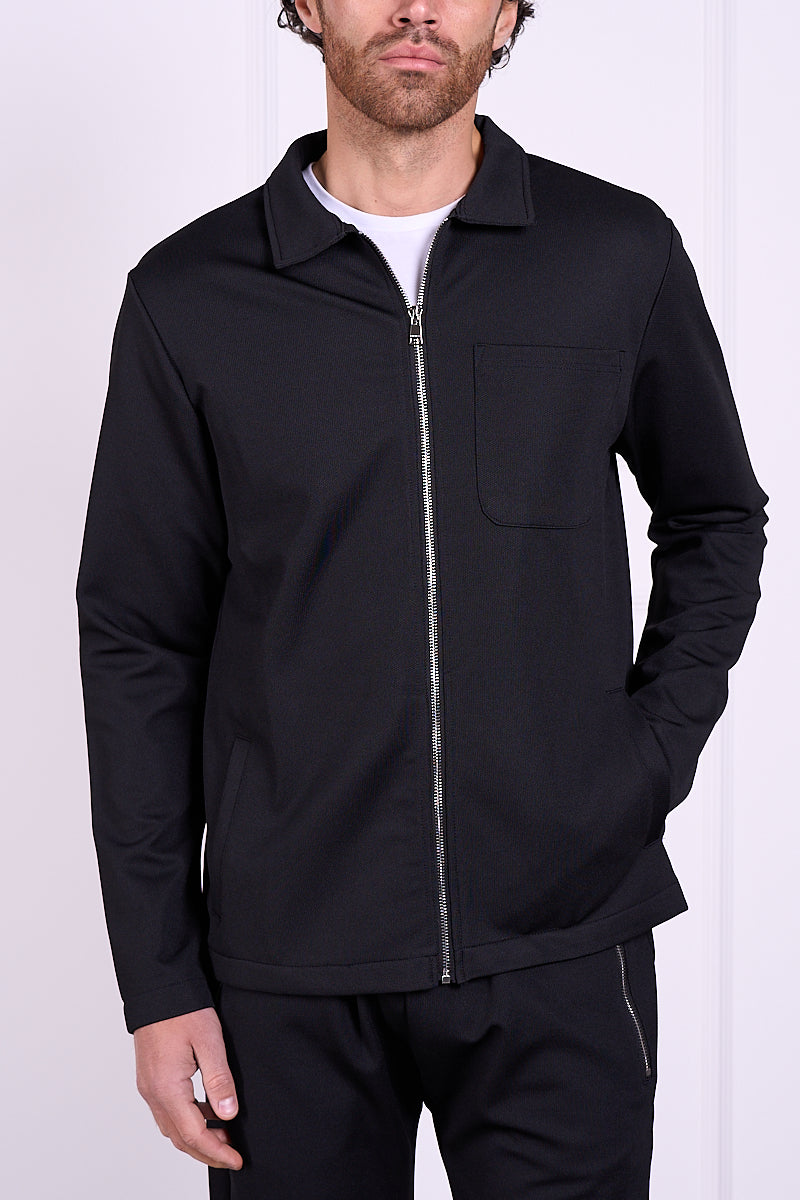 Pique Zip Up Jacket - Black | Xtralitty