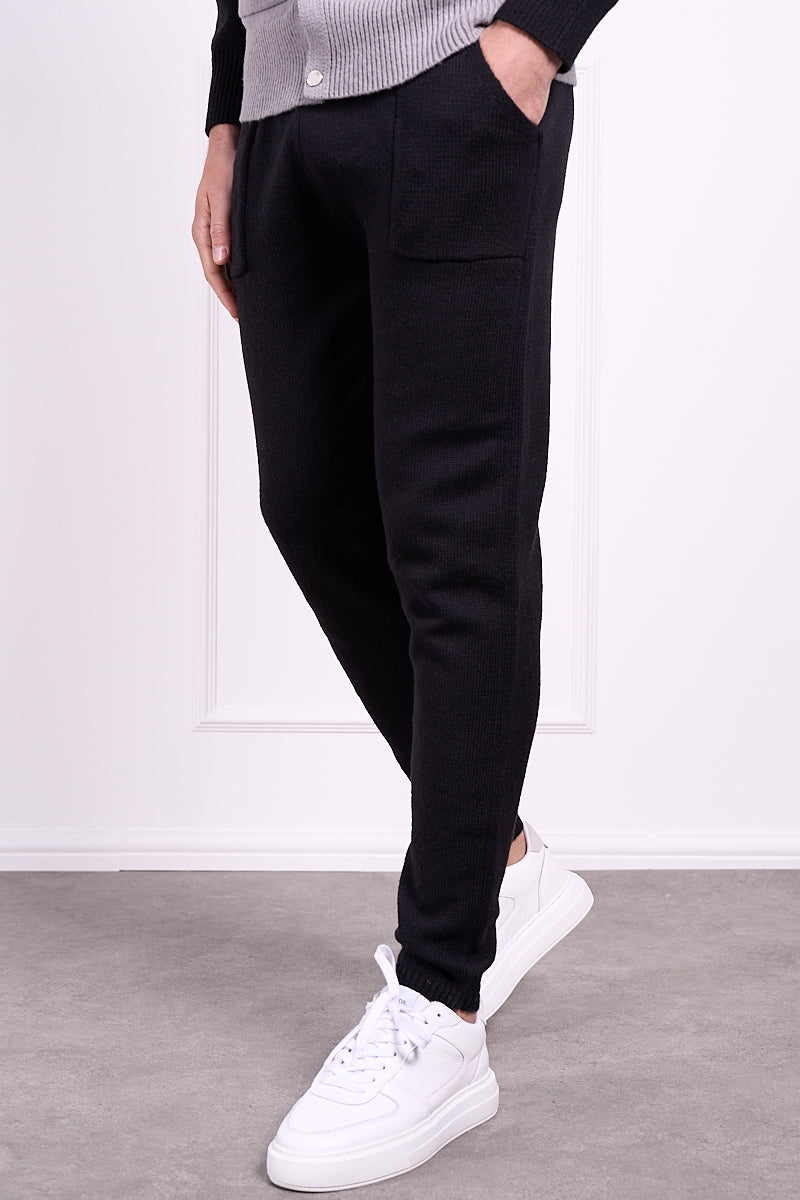 Panel Knitted Joggers - Black | Xtralitty