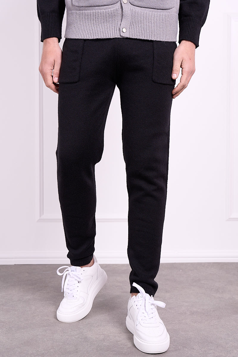 Panel Knitted Joggers - Black | Xtralitty