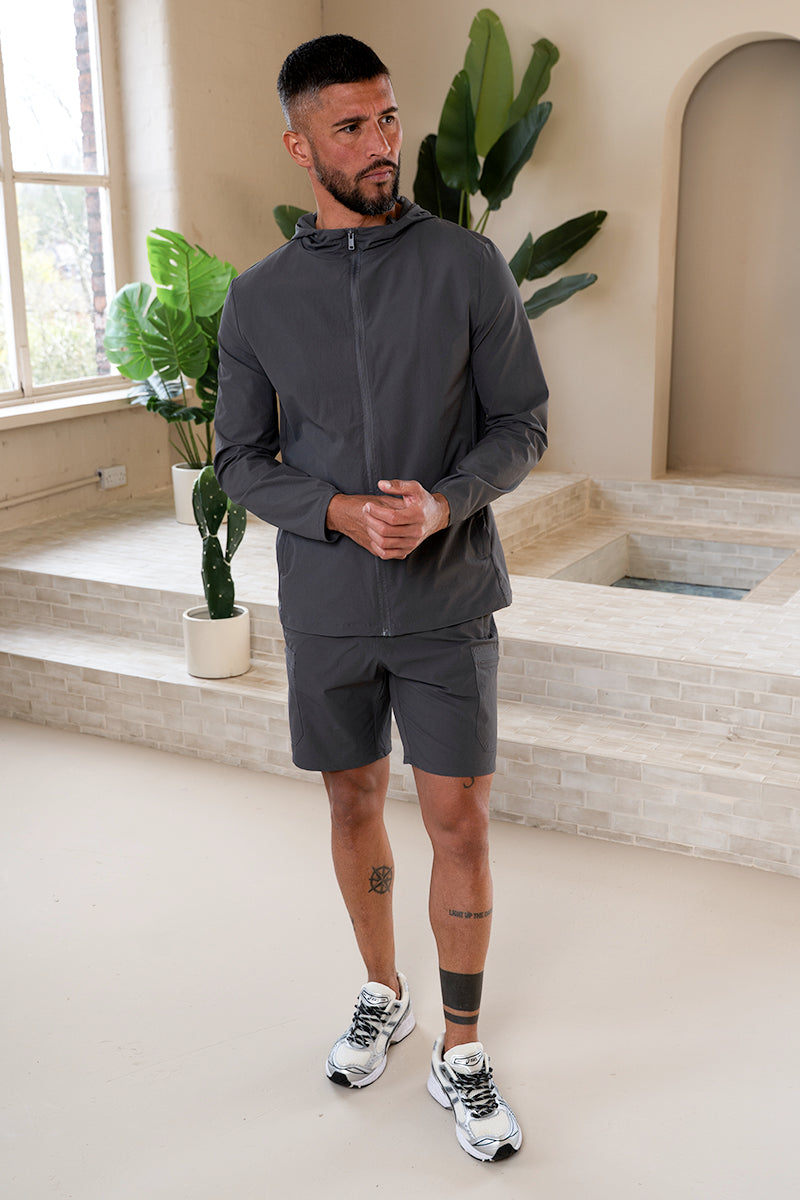 Premium Technical Windbreaker Jacket - Charcoal | Xtralitty