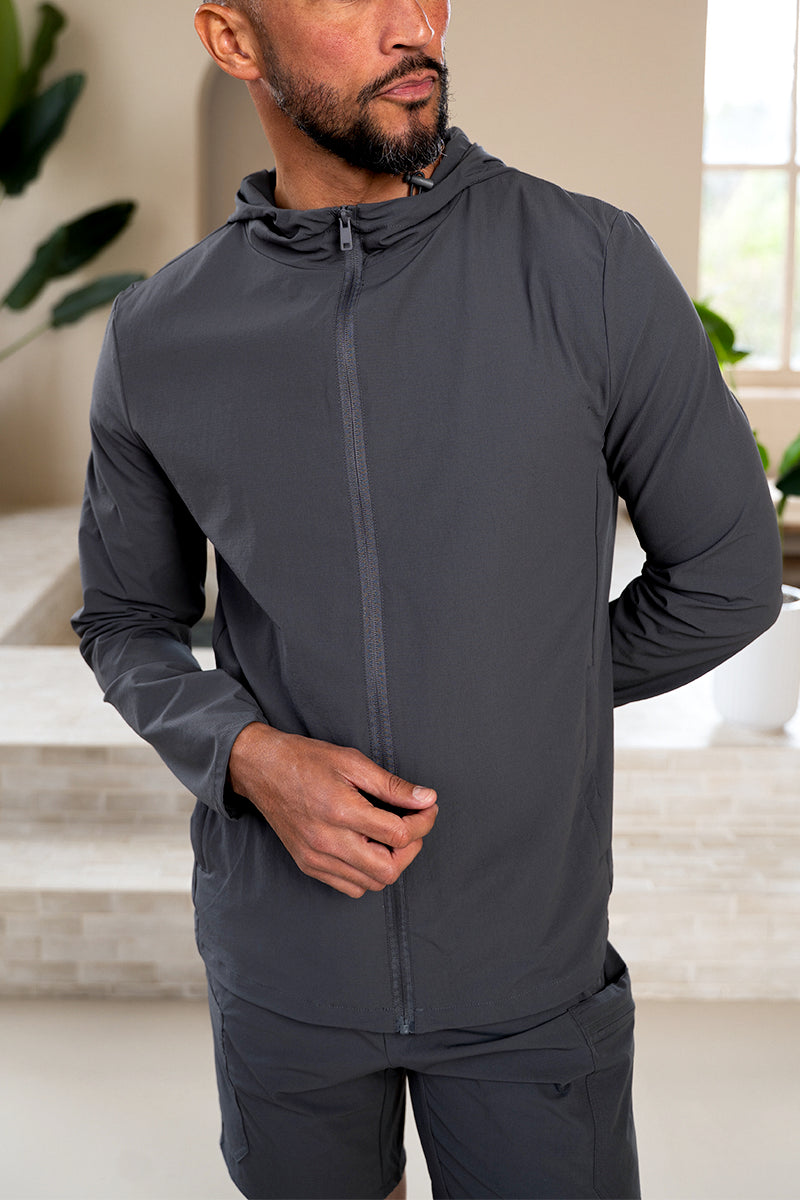 Premium Technical Windbreaker Jacket - Charcoal | Xtralitty
