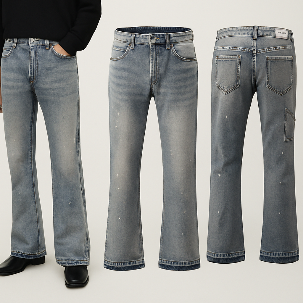 ASARO Flared Denim – Faded Blue