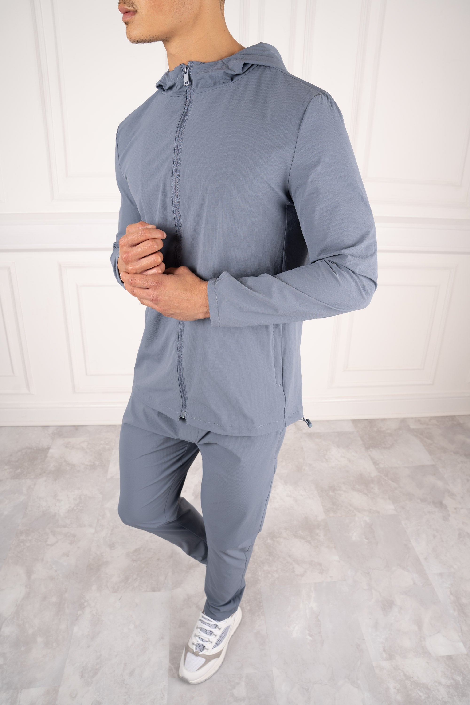 Premium Technical Windbreaker Jacket - Steel Blu | Xtralitty