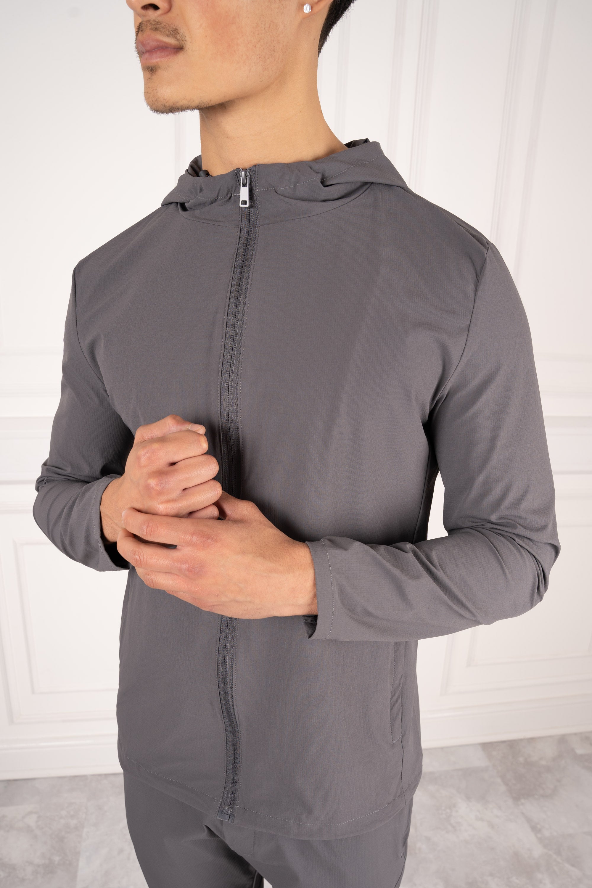 Premium Technical Windbreaker Jacket - Charcoal | Xtralitty