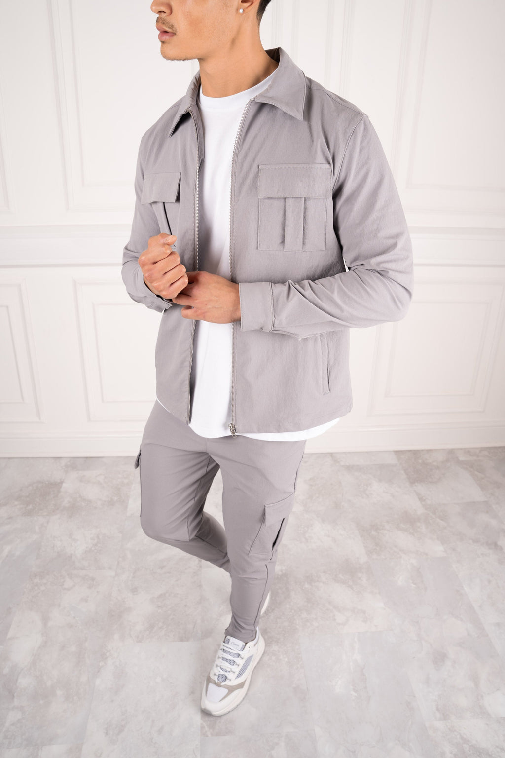Premium Cargo Utility Jacket - Light Grey | Xtralitty