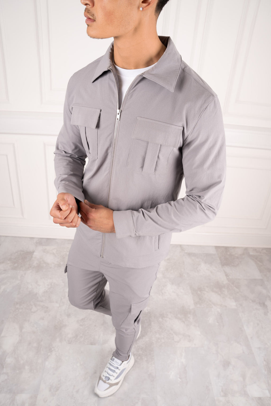 Premium Cargo Utility Jacket - Light Grey | Xtralitty