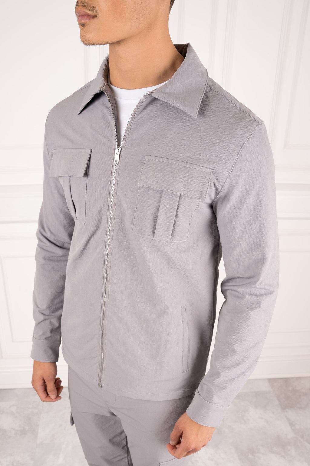 Premium Cargo Utility Jacket - Light Grey | Xtralitty