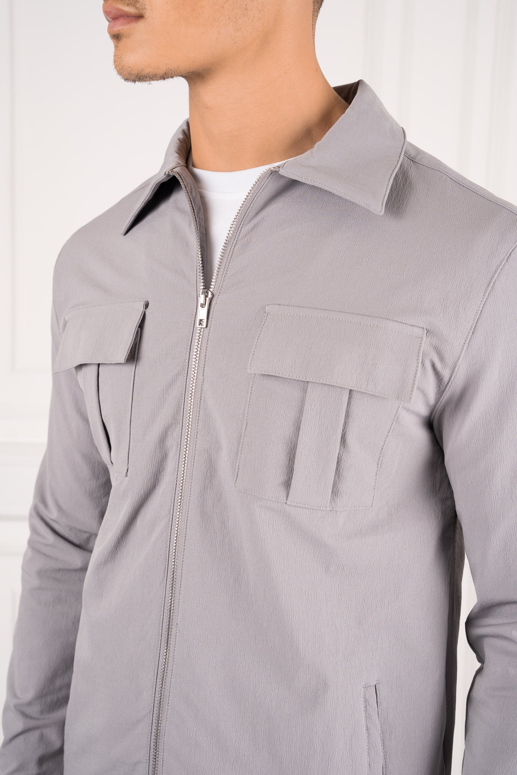 Premium Cargo Utility Jacket - Light Grey | Xtralitty