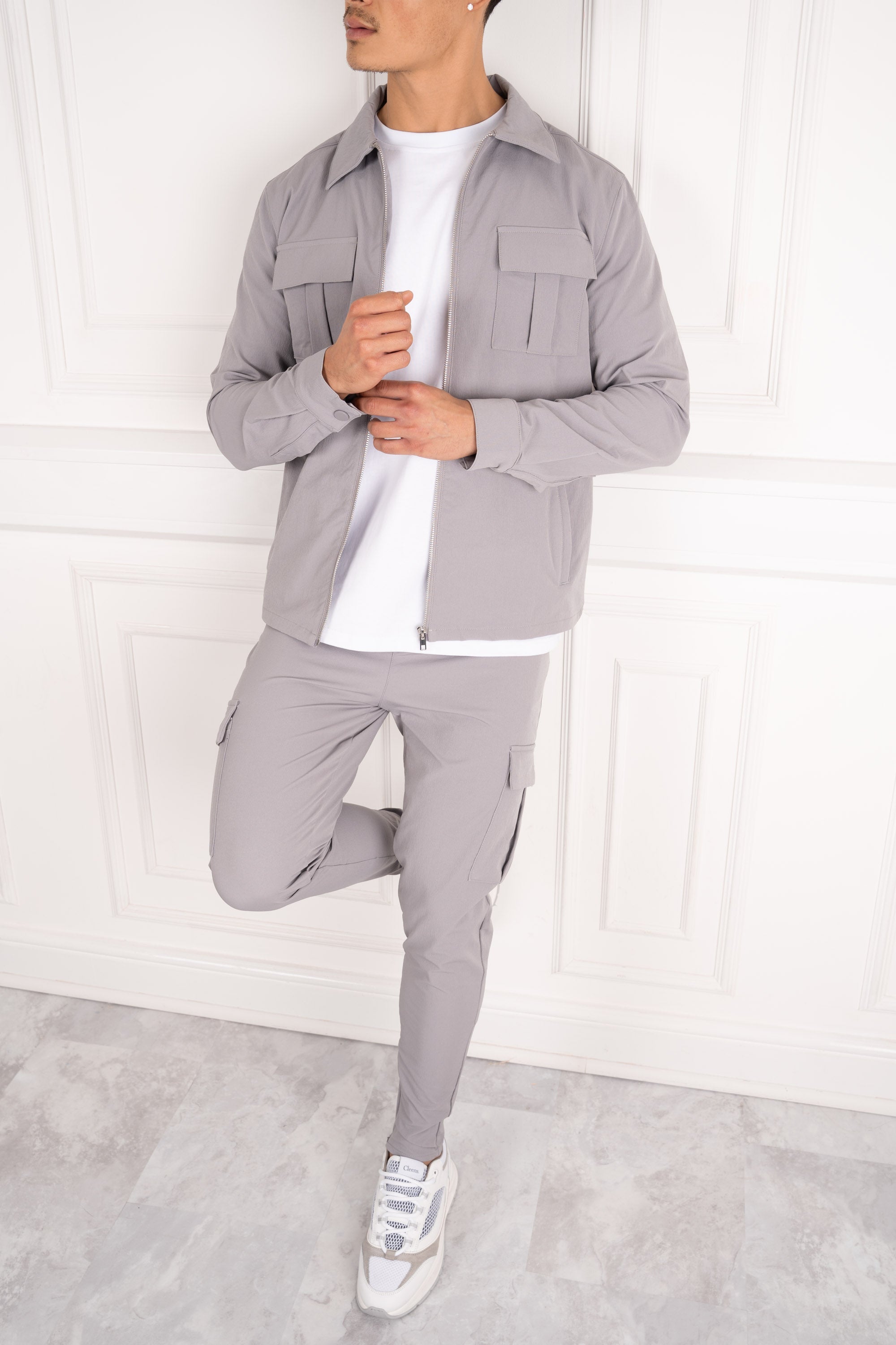 Premium Cargo Utility Jacket - Light Grey | Xtralitty