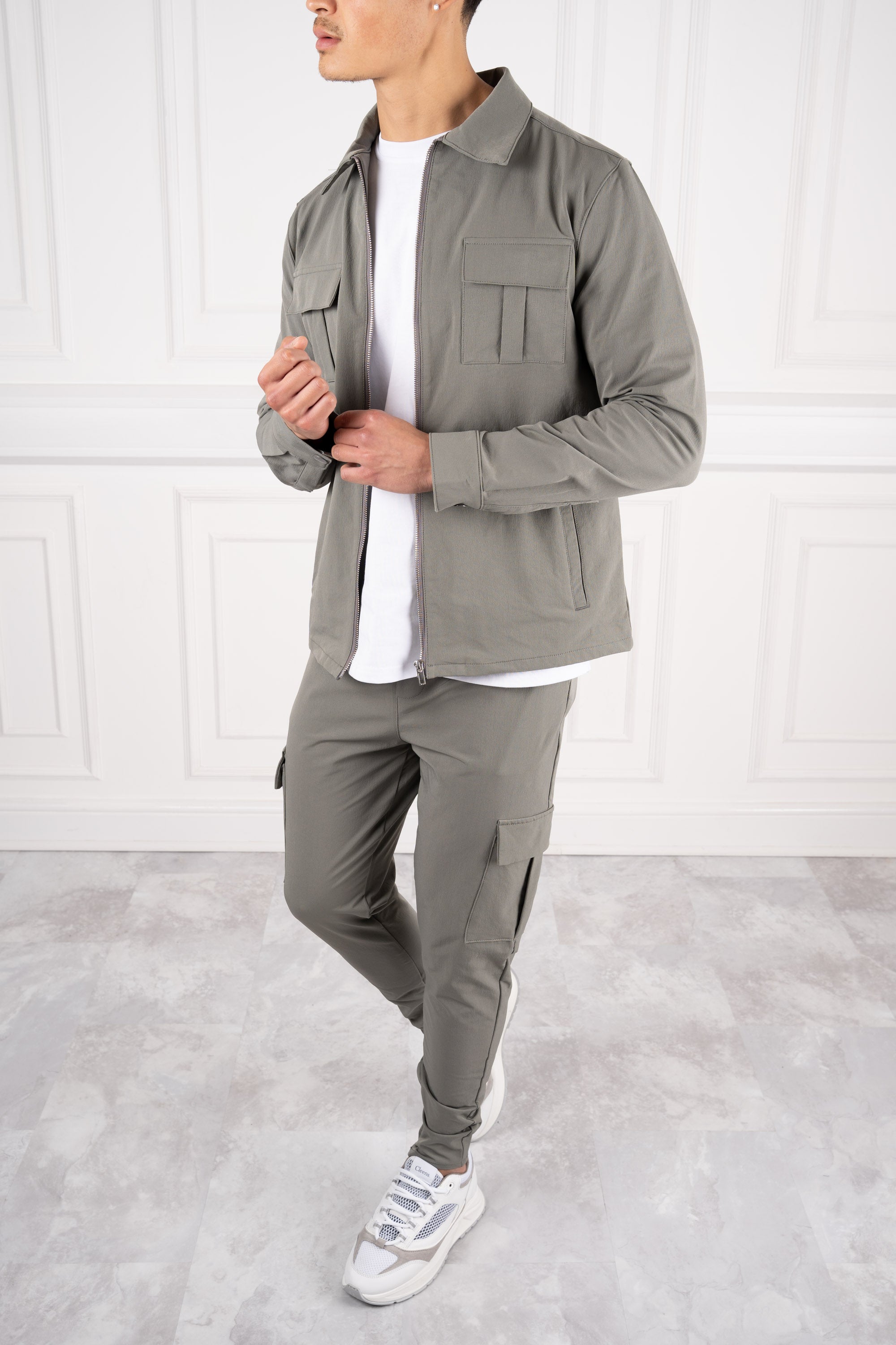 Premium Cargo Utility Jacket - Taupe | Xtralitty