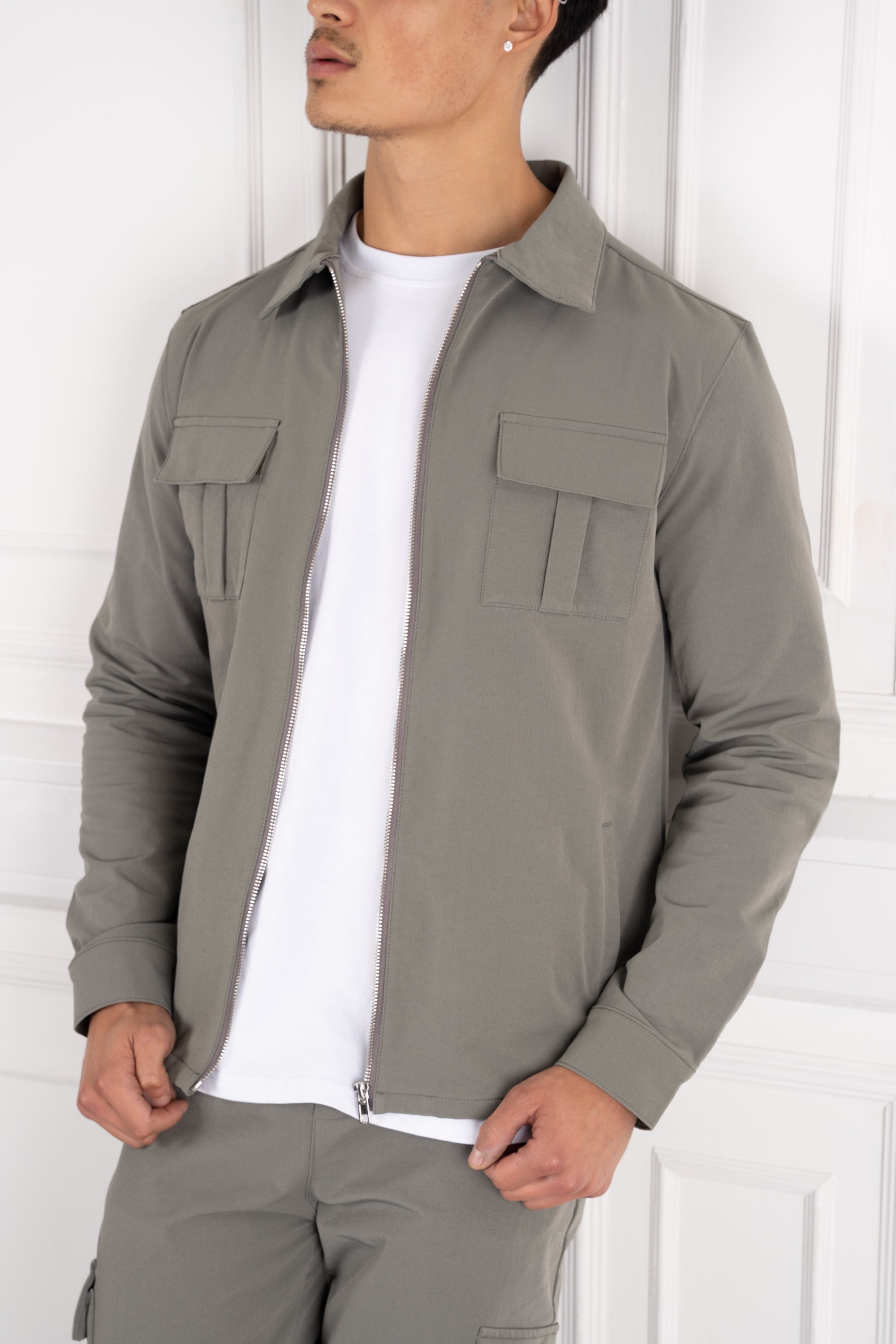 Premium Cargo Utility Jacket - Taupe | Xtralitty