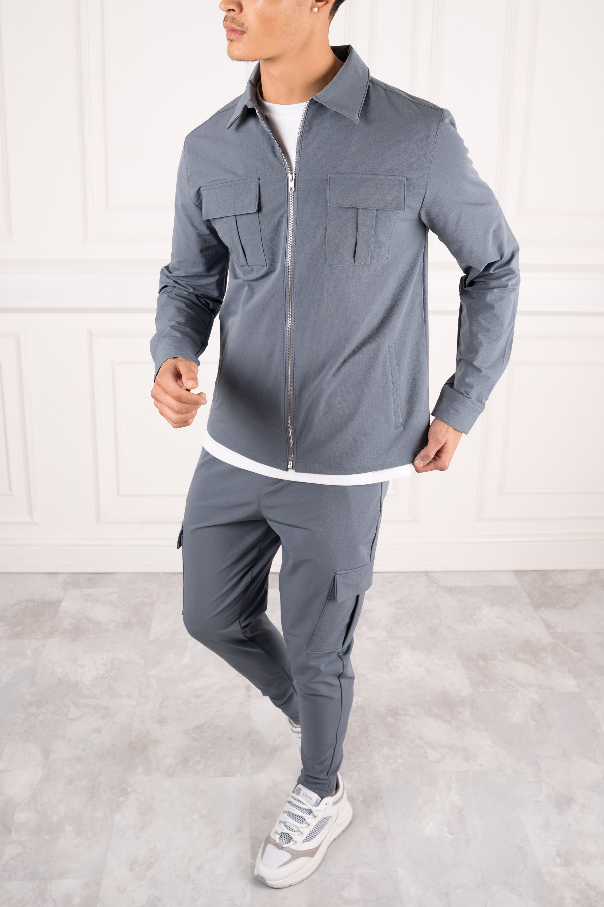 Premium Cargo Utility Jacket - Steel Blue | Xtralitty