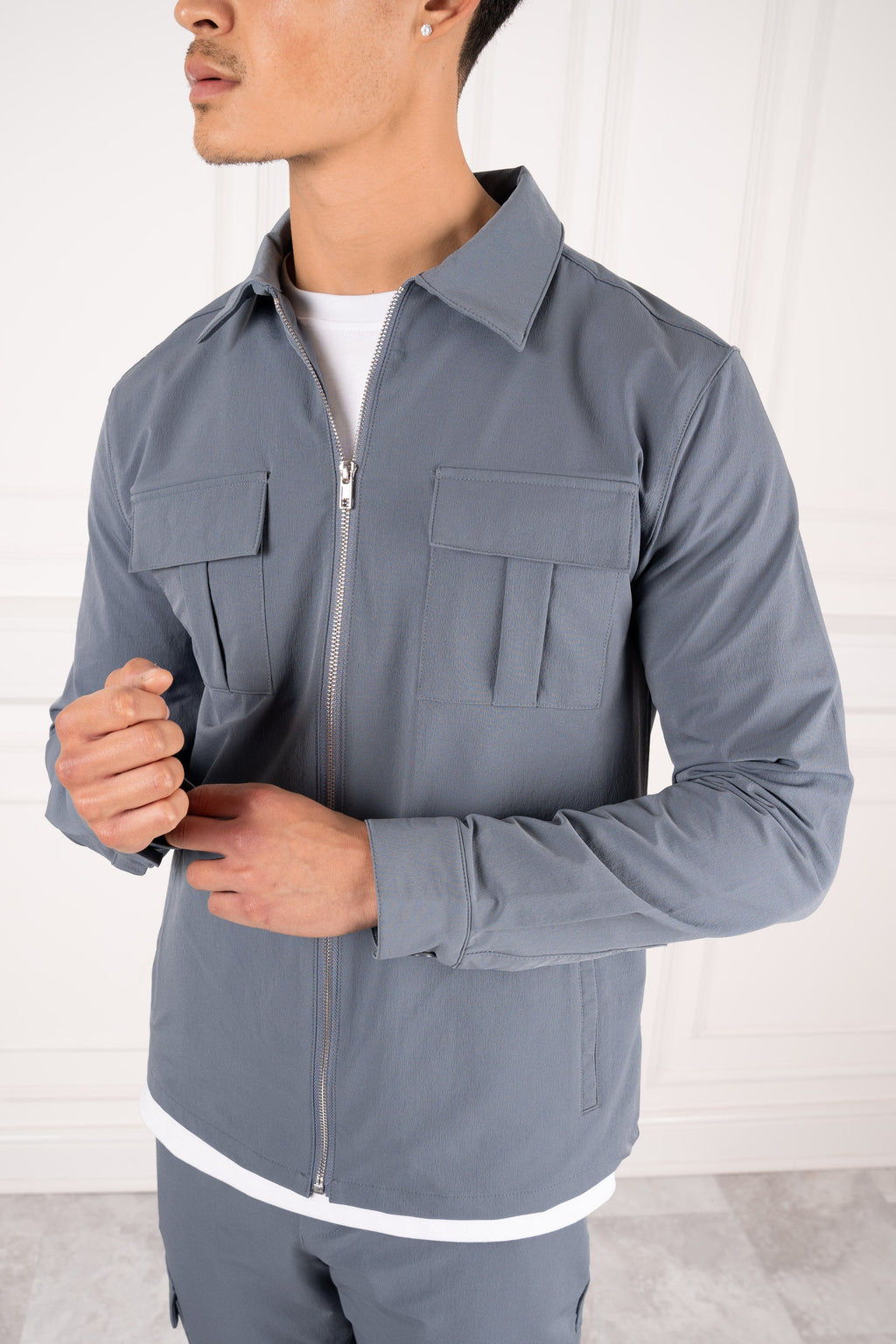 Premium Cargo Utility Jacket - Steel Blue | Xtralitty