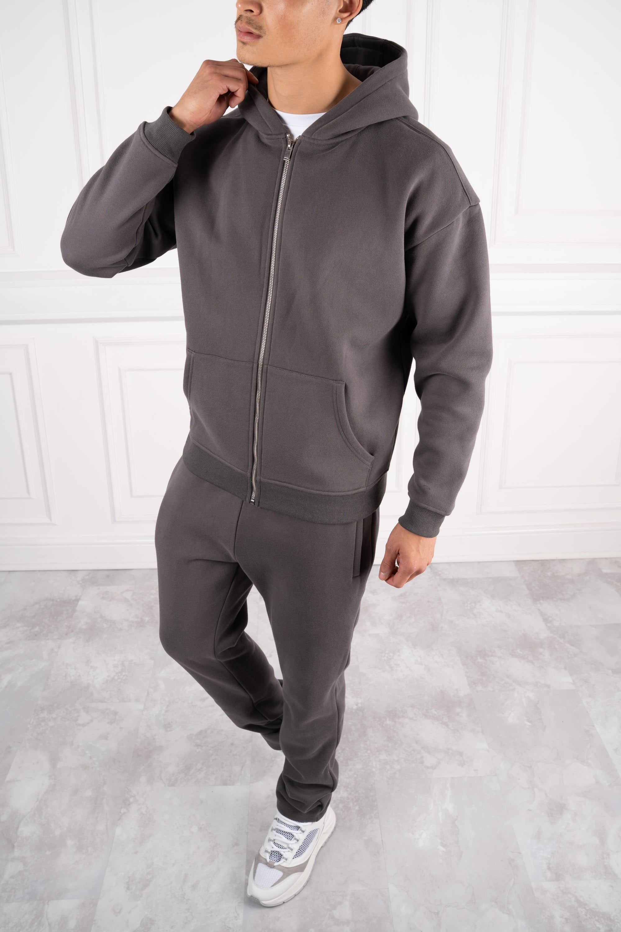 Premium Luxe Zip Up Hoody - Charcoal | Xtralitty