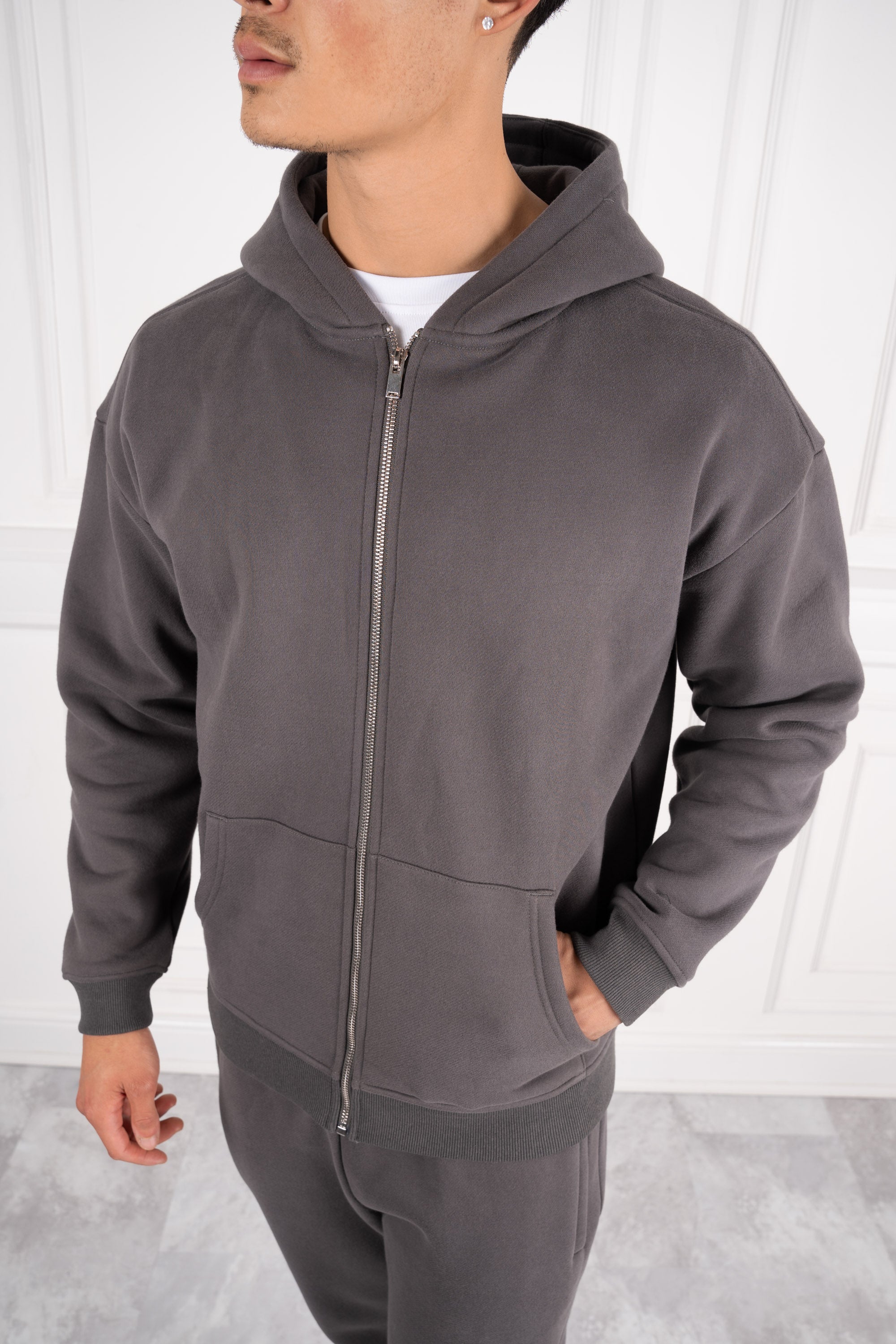 Premium Luxe Zip Up Hoody - Charcoal | Xtralitty