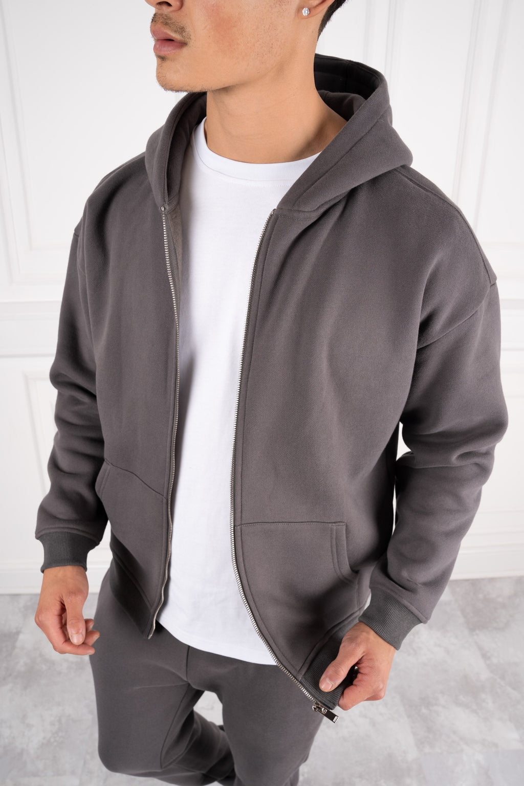 Premium Luxe Zip Up Hoody - Charcoal | Xtralitty