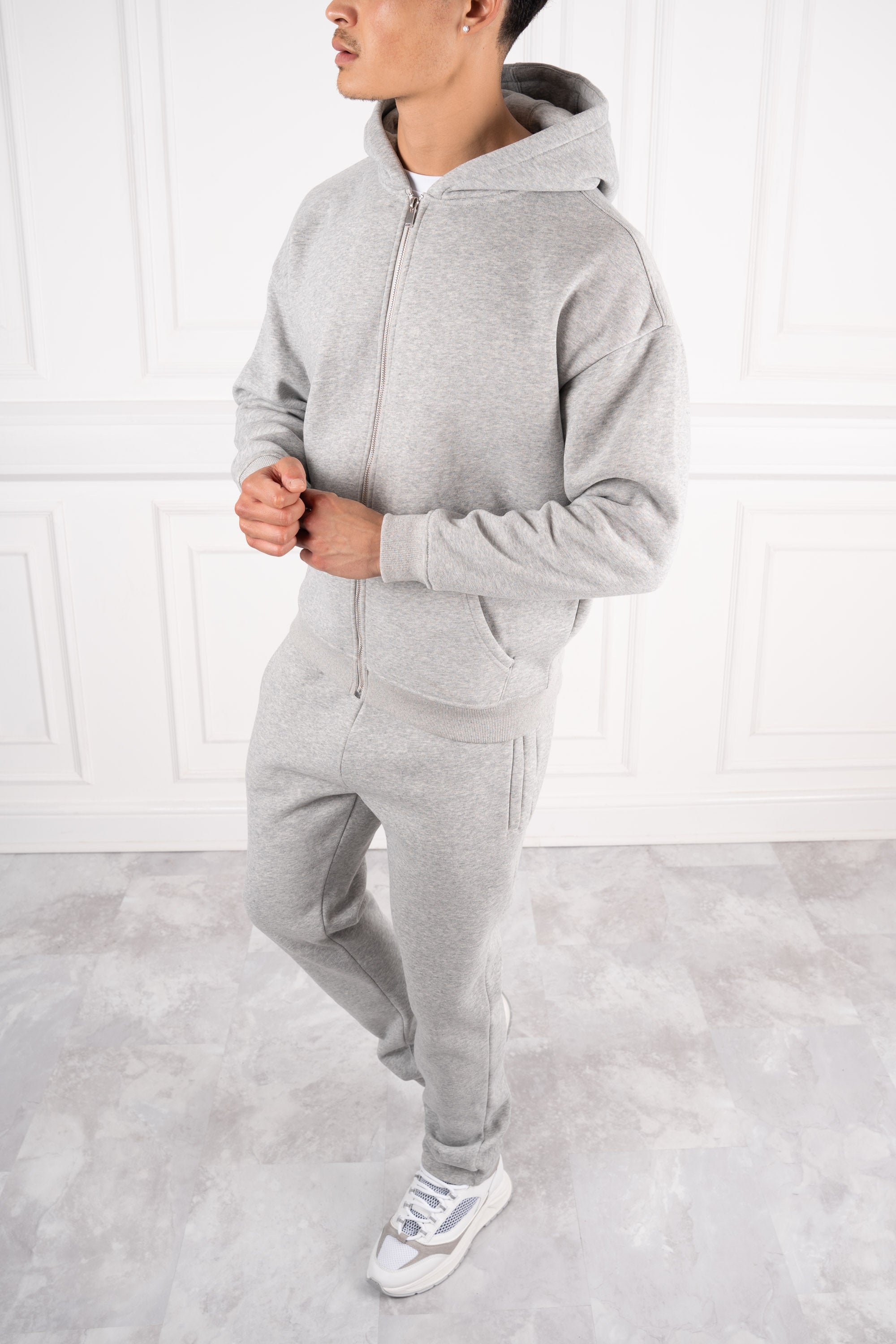 Premium Luxe Zip Up Hoody - Grey Marl | Xtralitty