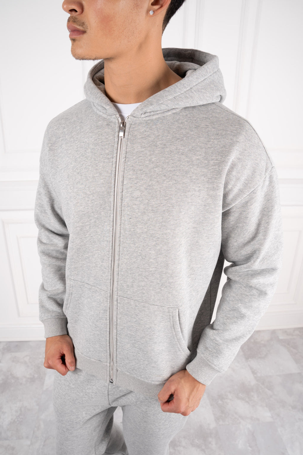 Premium Luxe Zip Up Hoody - Grey Marl | Xtralitty
