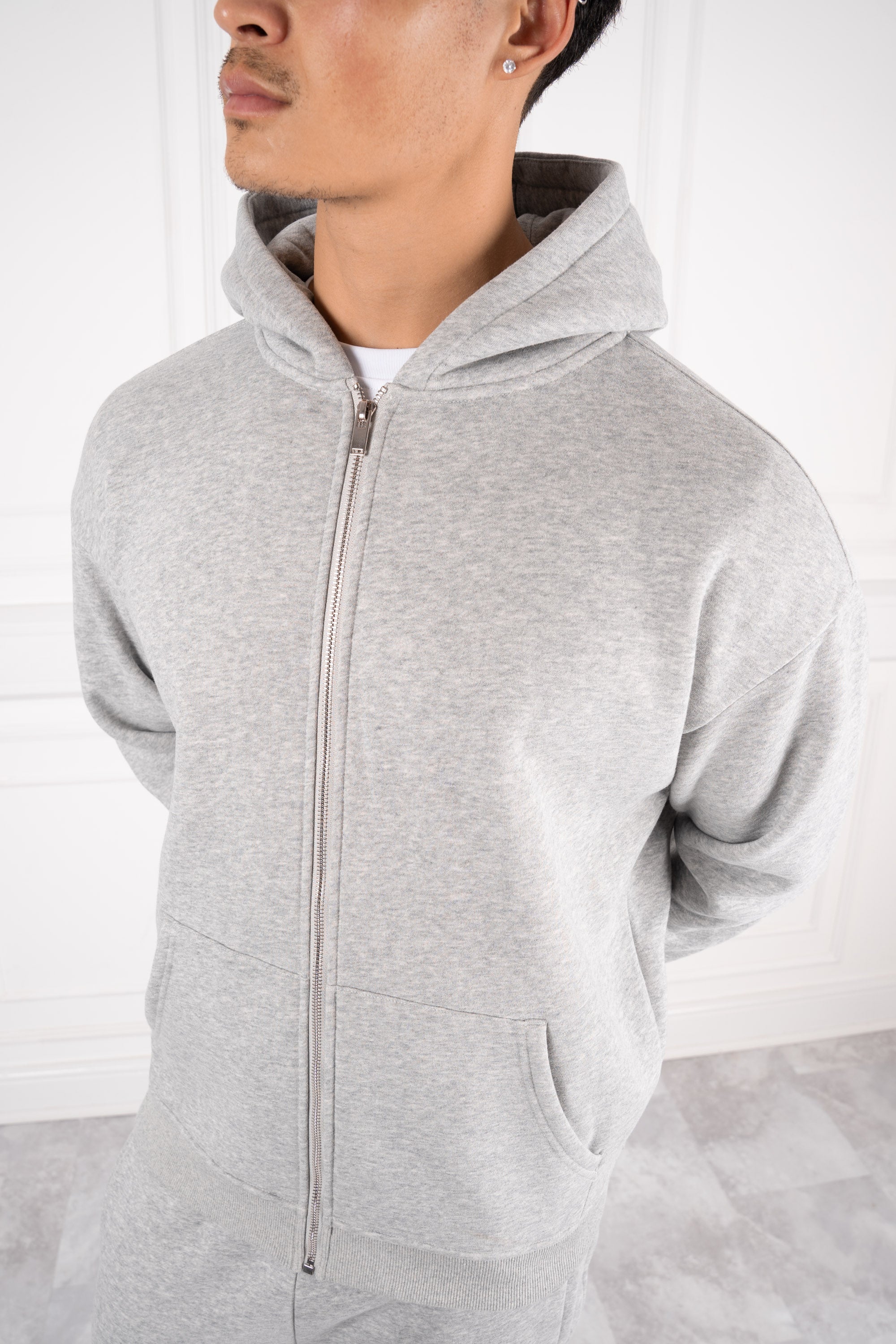 Premium Luxe Zip Up Hoody - Grey Marl | Xtralitty