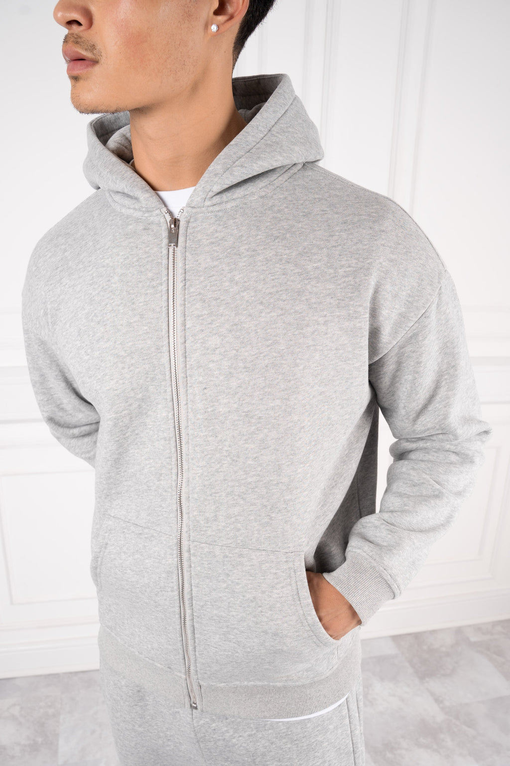 Premium Luxe Zip Up Hoody - Grey Marl | Xtralitty