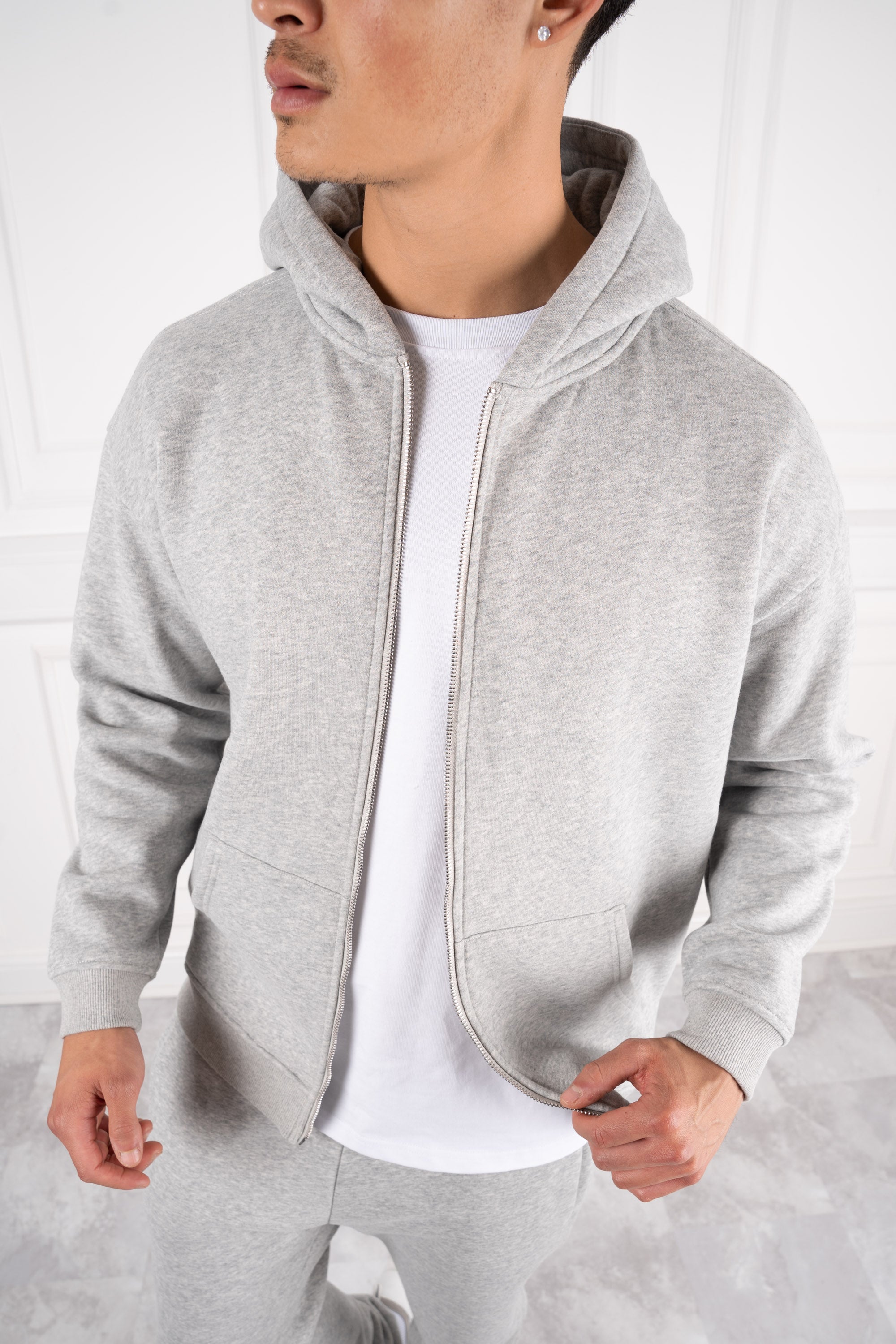 Premium Luxe Zip Up Hoody - Grey Marl | Xtralitty