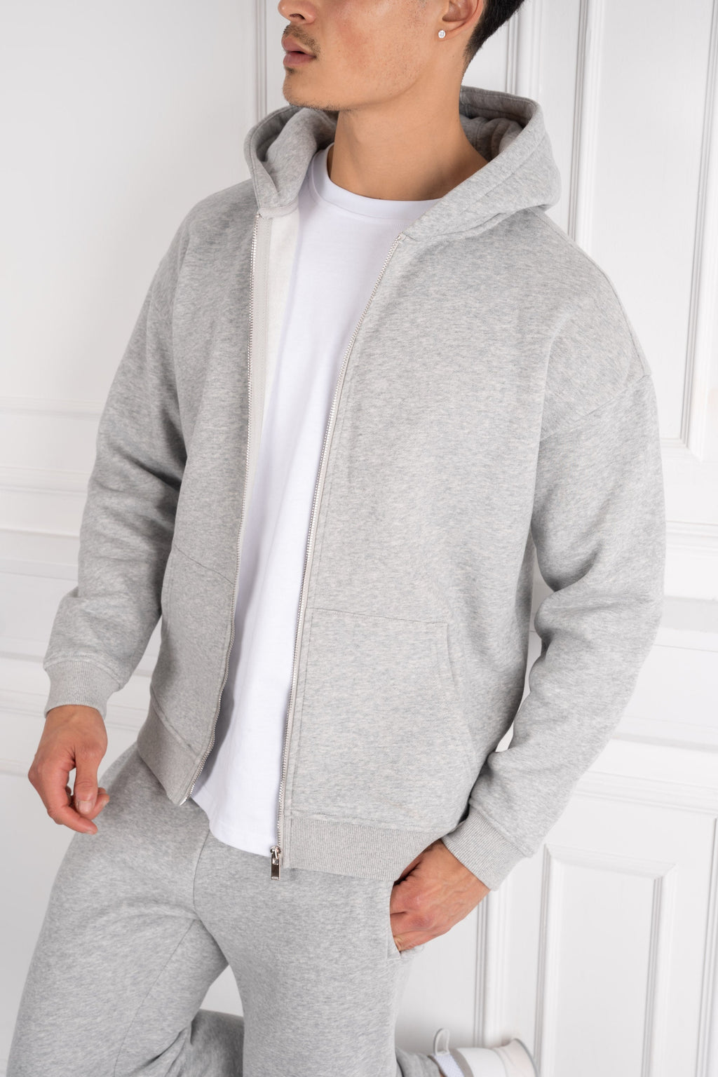 Premium Luxe Zip Up Hoody - Grey Marl | Xtralitty