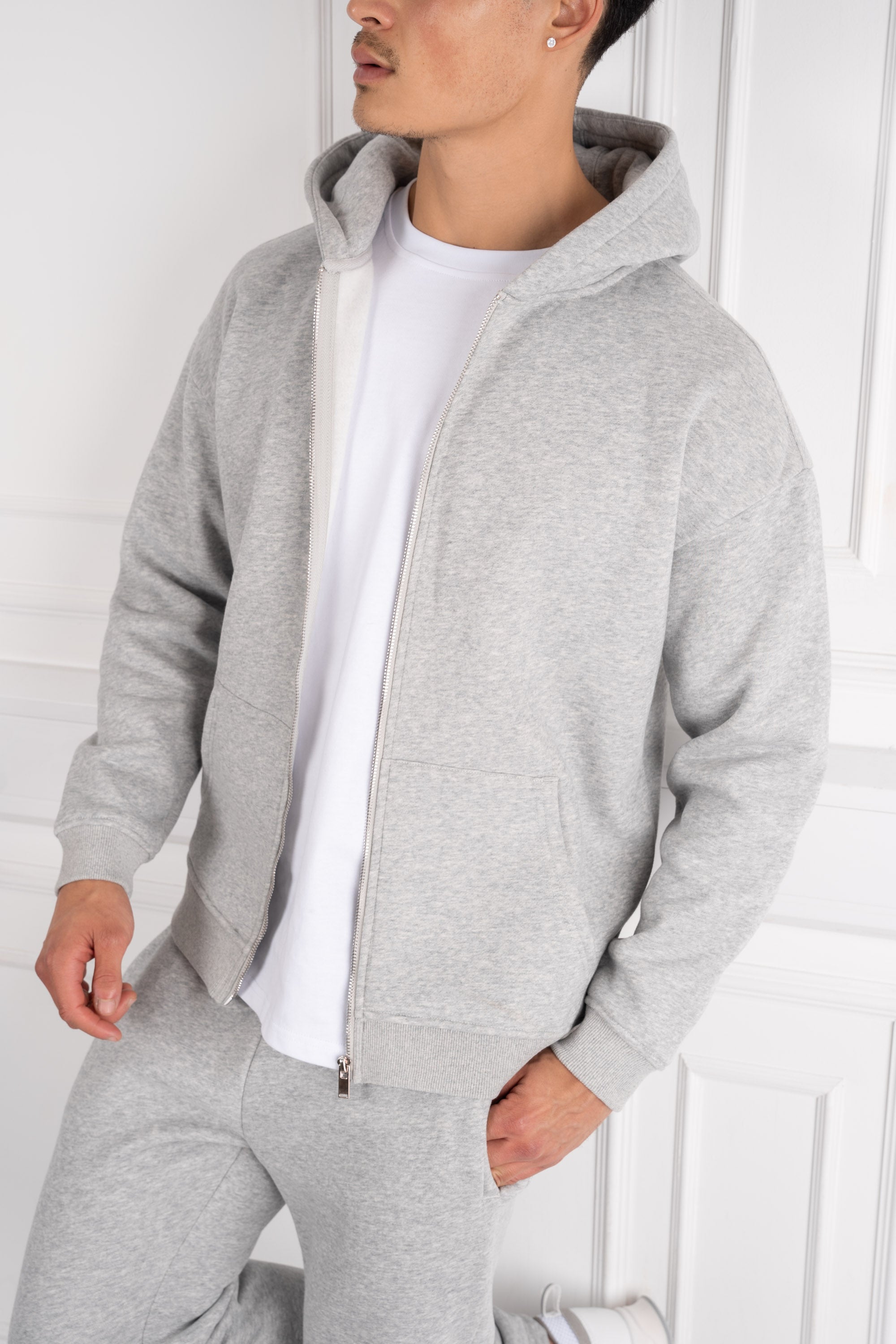 Premium Luxe Zip Up Hoody - Grey Marl | Xtralitty