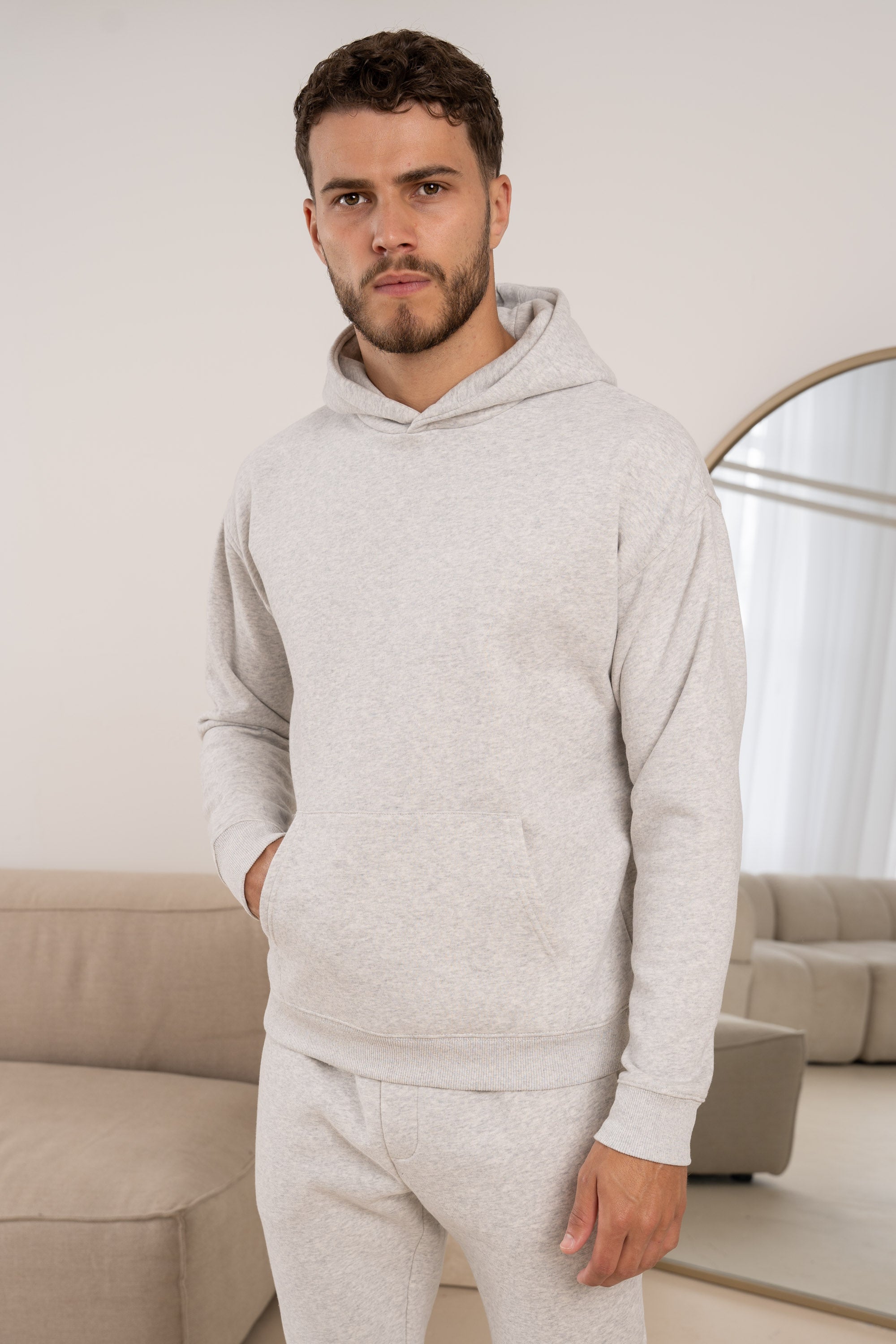 Premium Essential Tracksuit Hoodie - Grey Marl | Xtralitty