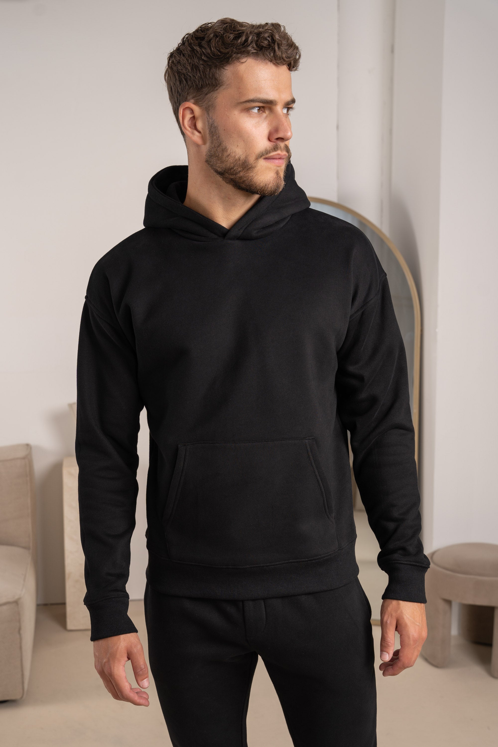 Premium Essential Tracksuit Hoodie - Black | Xtralitty