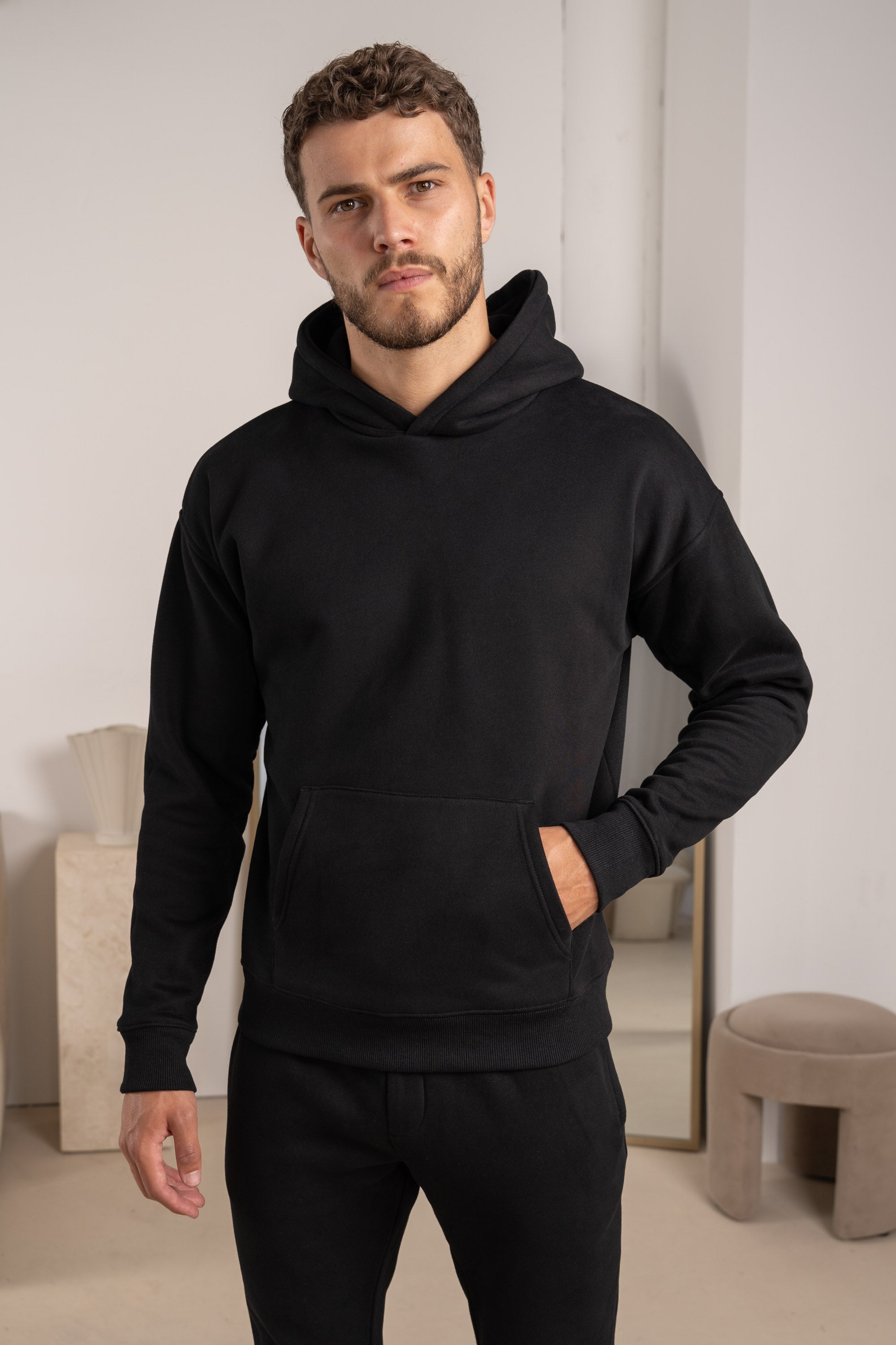 Premium Essential Tracksuit Hoodie - Black | Xtralitty