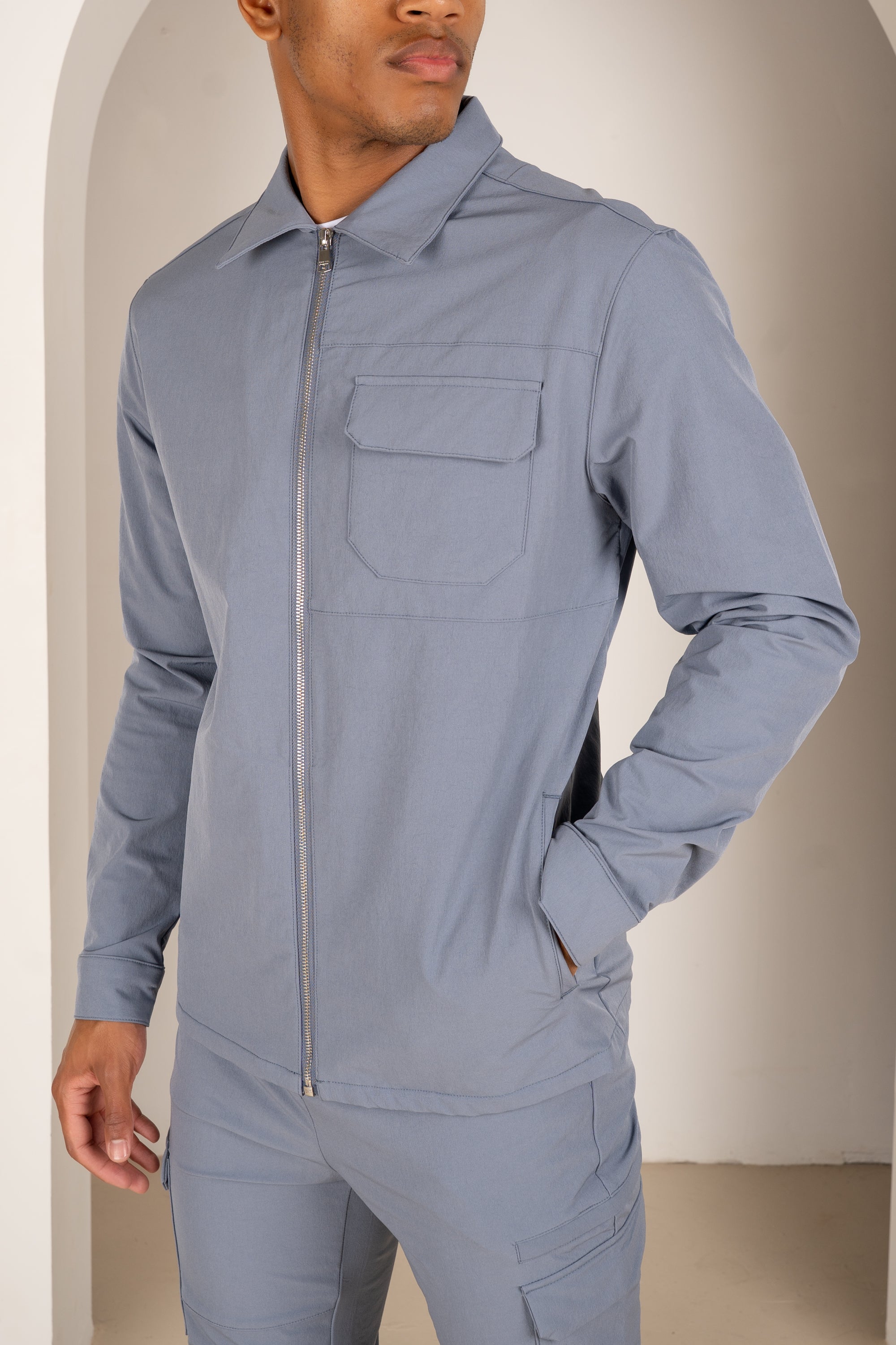 Premium Detail Cargo Jacket V2 - Steel Blue | Xtralitty