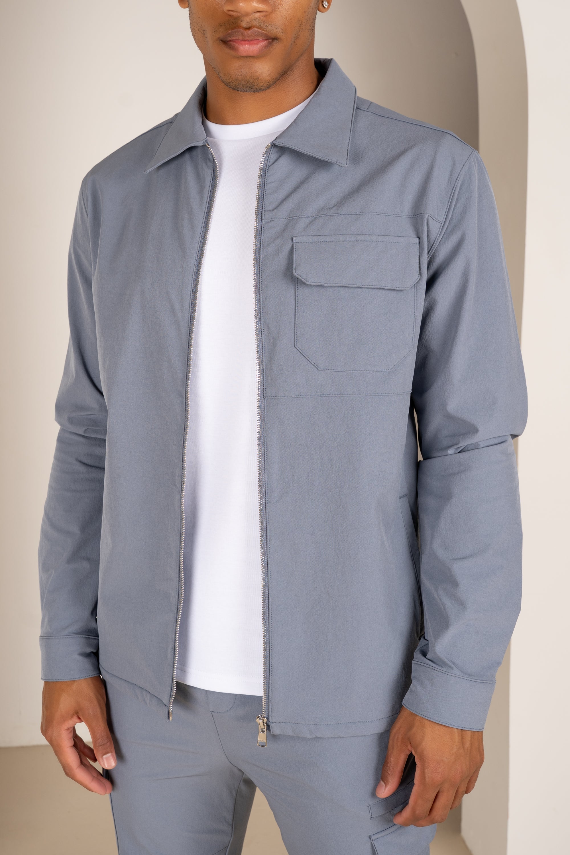 Premium Detail Cargo Jacket V2 - Steel Blue | Xtralitty