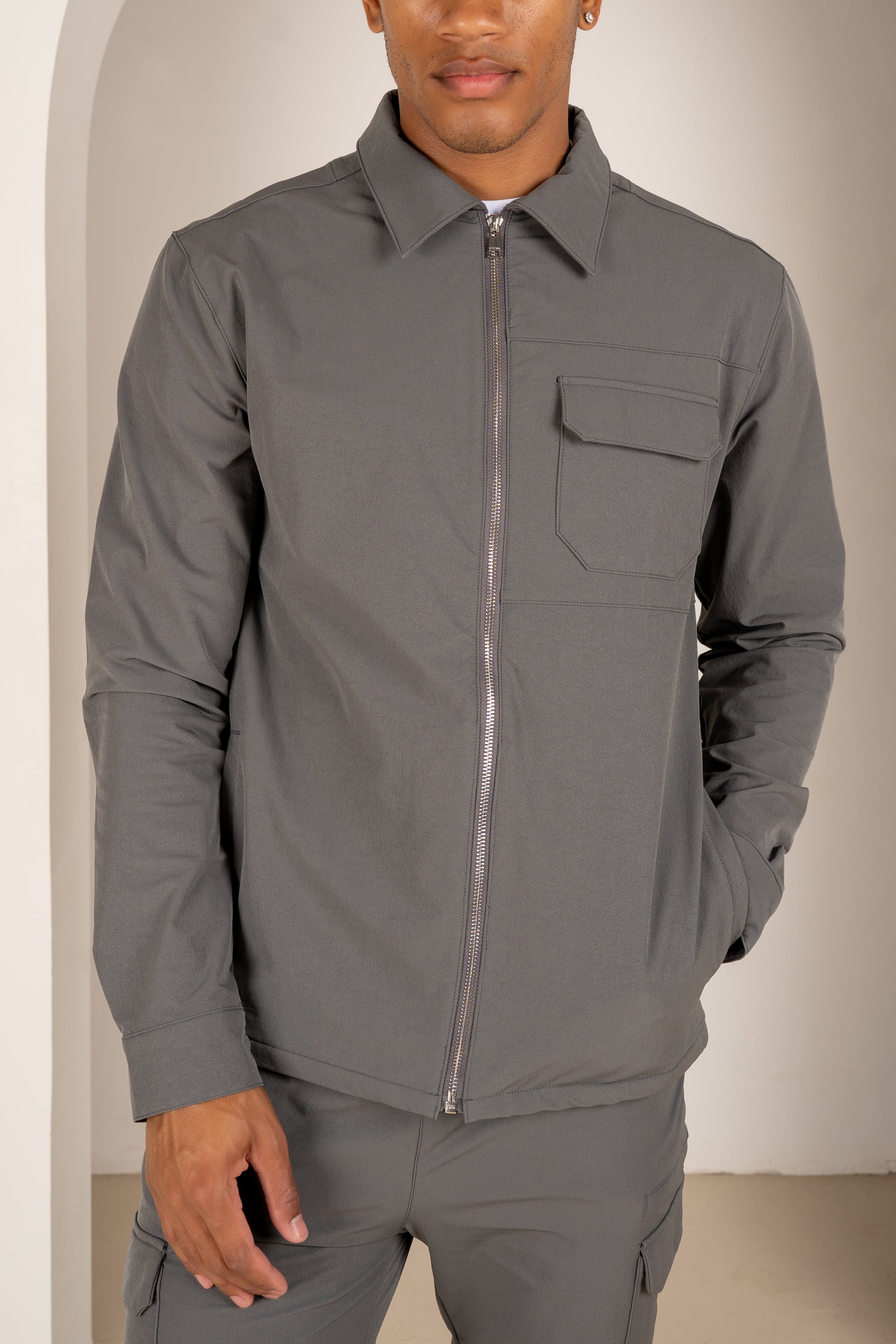 Premium Detail Cargo Jacket V2 - Charcoal | Xtralitty