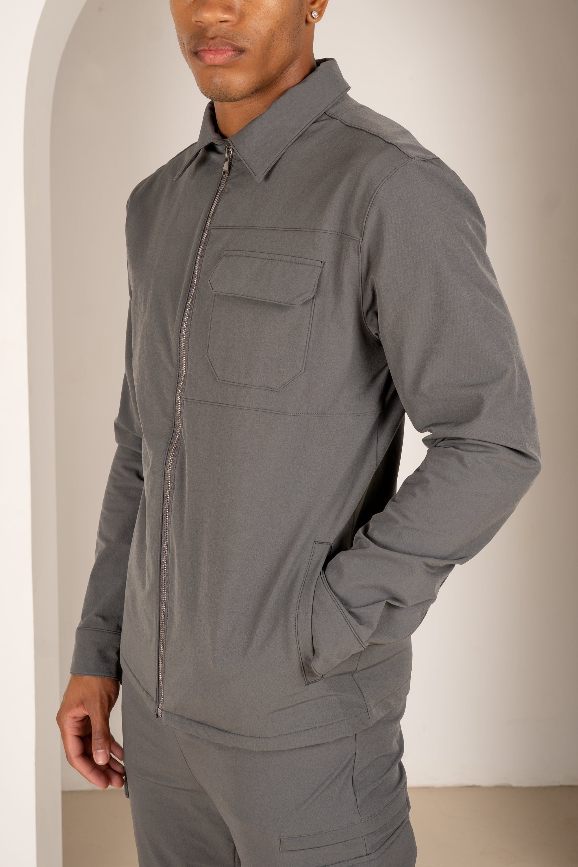 Premium Detail Cargo Jacket V2 - Charcoal | Xtralitty